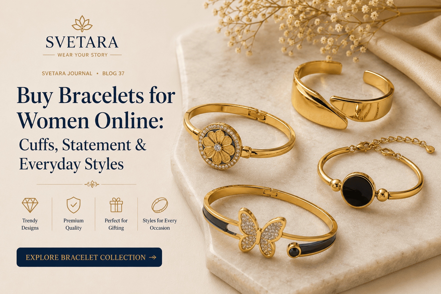Buy Bracelets for Women Online: Cuffs, Statement & Everyday Styles